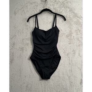 La Blanca Swimsuit Size 6 Black Island Goddess One Piece Ruched Size Small